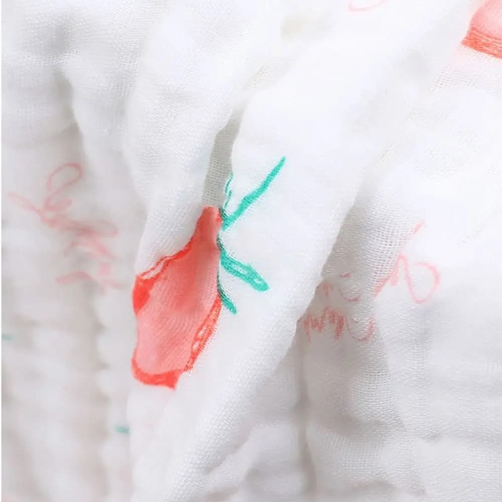 Accappatoio in cotone con cappuccio per neonati, con disegni di coniglio e orso, in garza spessa, utilizzabile come coperta avvolgente, indumento da notte e telo da bagno