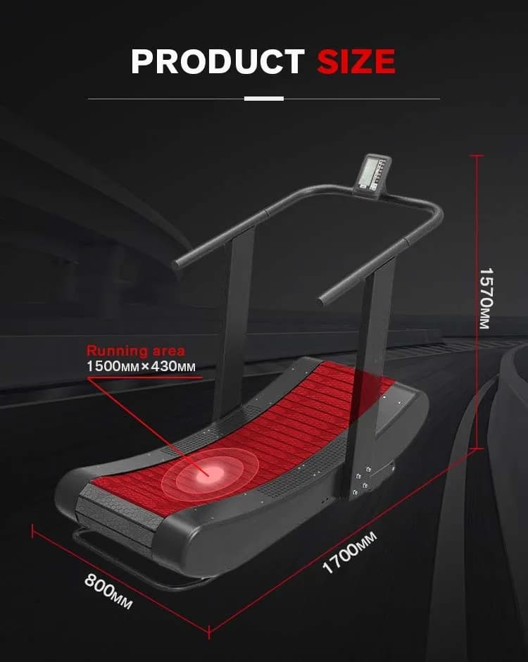Professional Commercial Unpowered Curved Treadmill Gym Fitness Equipment Heavy Duty Manual Running Machine Slat Belt Cardio HIIT