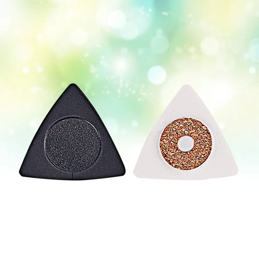 2 Pezzi Plettri per Chitarra a Triangolo con Anello in Sughero Morbido, in Materiale ABS, Superficie Liscia Antiscivolo, Tono Caldo, Portatili per Chitarra da Viaggio