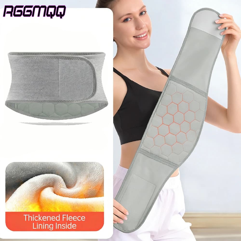 1PC Winter Graphene Heating Waist Belt, Fleece-Lined Lumbar Support Wrap for Cold Weather, Windproof Abdominal Band for Running