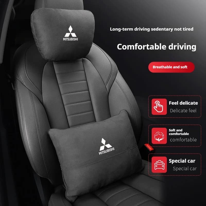Poggiatesta per auto Cuscino per poggiatesta lombare Supporto per il collo Cuscino per il collo per Mitsubishi Outlander Pajero Asx Lancer Evolution X L200 Ralliart