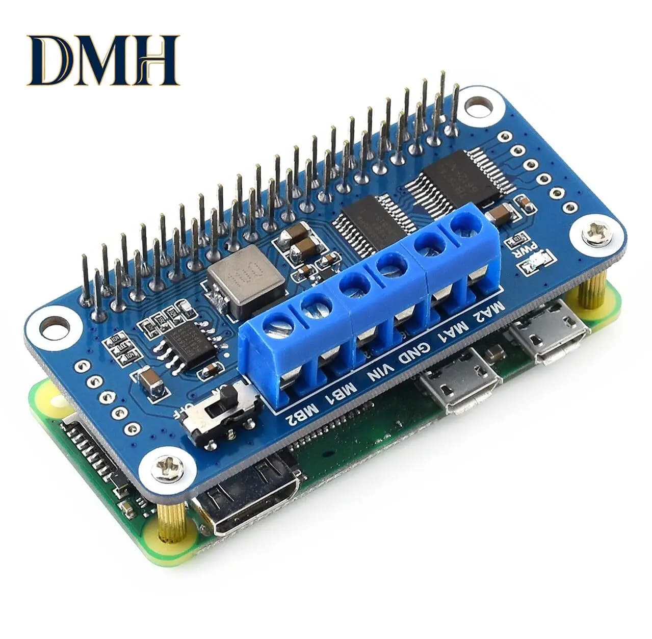 DMH-Waveshare Driver Motore con Interfaccia I2C per Raspberry Pi, Chip PCA9685 Integrato, Doppio Ponte H TB6612FNG