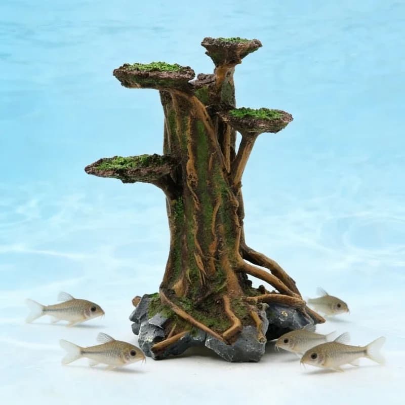 Artificial Moss Tree Driftwood Aquarium Decoration Resin Moss Tree Water Plant Lazy Aquascape Driftwood Brazilian Wood Root