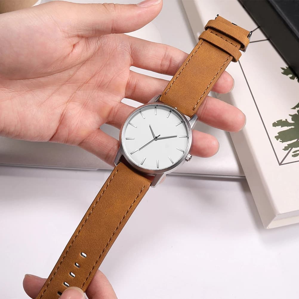 Men's Quartz Watch With PU Strap, Durable Waterproof Analog Wrist Watch For Fashionable Waist Watch