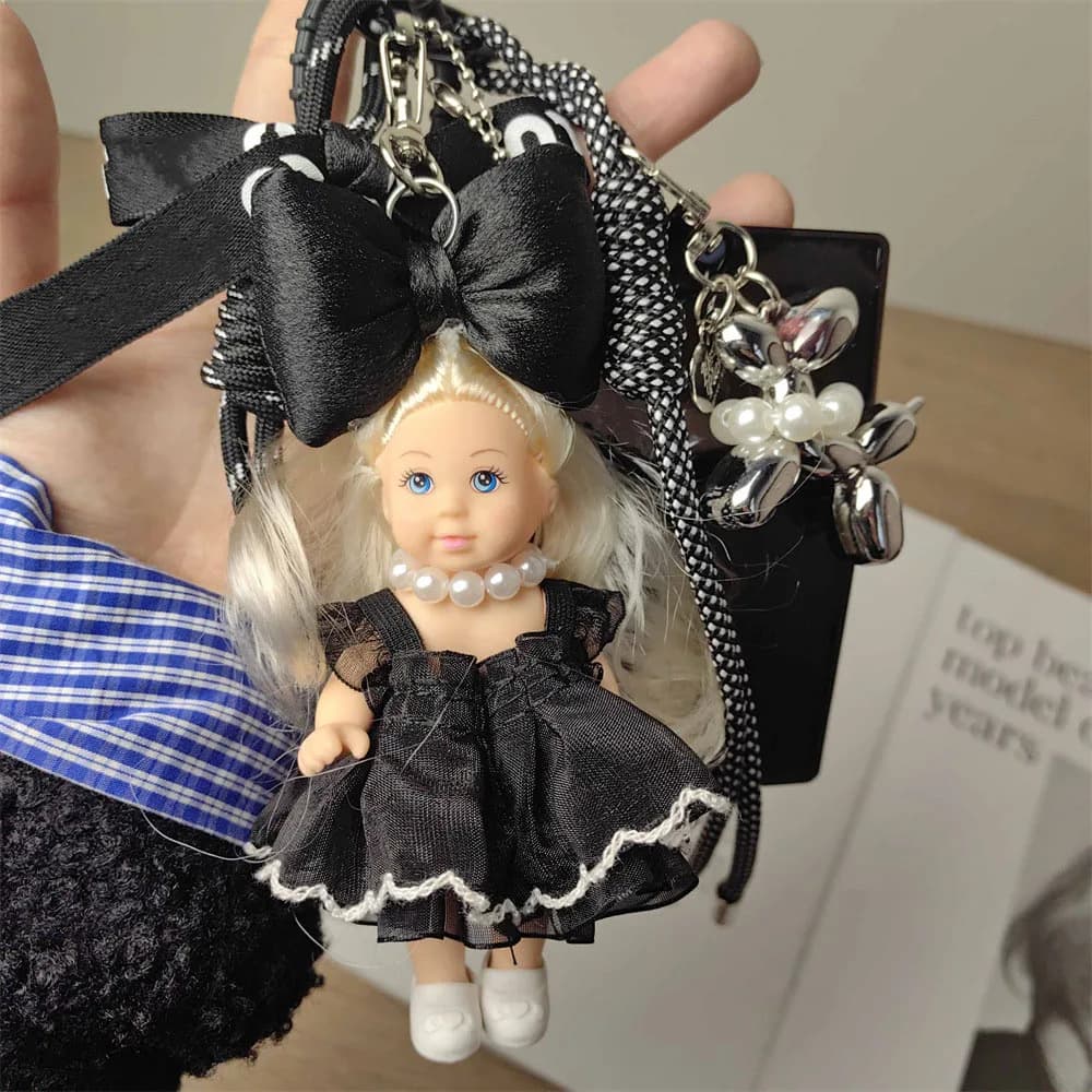 Versione coreana Ragazza carina Principessa Bambola Portachiavi Ciondolo Moda Lusso Piccolo vento profumato Abito Principessa Bambola Borsa Ciondolo Regalo