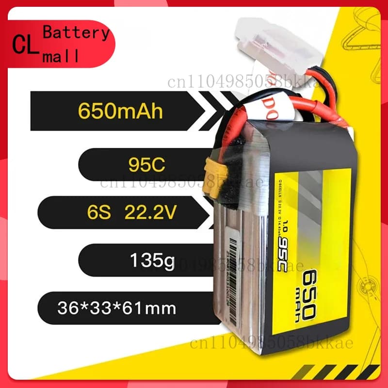 Per TATTU R-LINE 1.0 95C 650mAh 22.2V Lipo Batteria Con XT30 Per RC Elicottero Quadcopter FPV Racing Drone Parti 6S Batteria