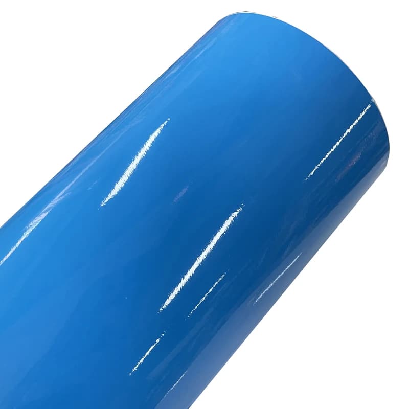 Premium Glossy Smurf Blue Vinyl Car Wrap Film Roll Self Adhesive Decal Air Release Bubble Free