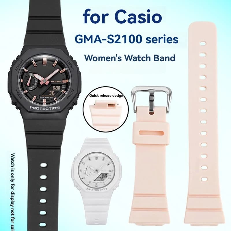 GMA-S2100 Quick Release Resin Strap for Casio 5611 GMA S2100 Women | Waterproof Sports Watch Band | Soft Silicone Bracelet