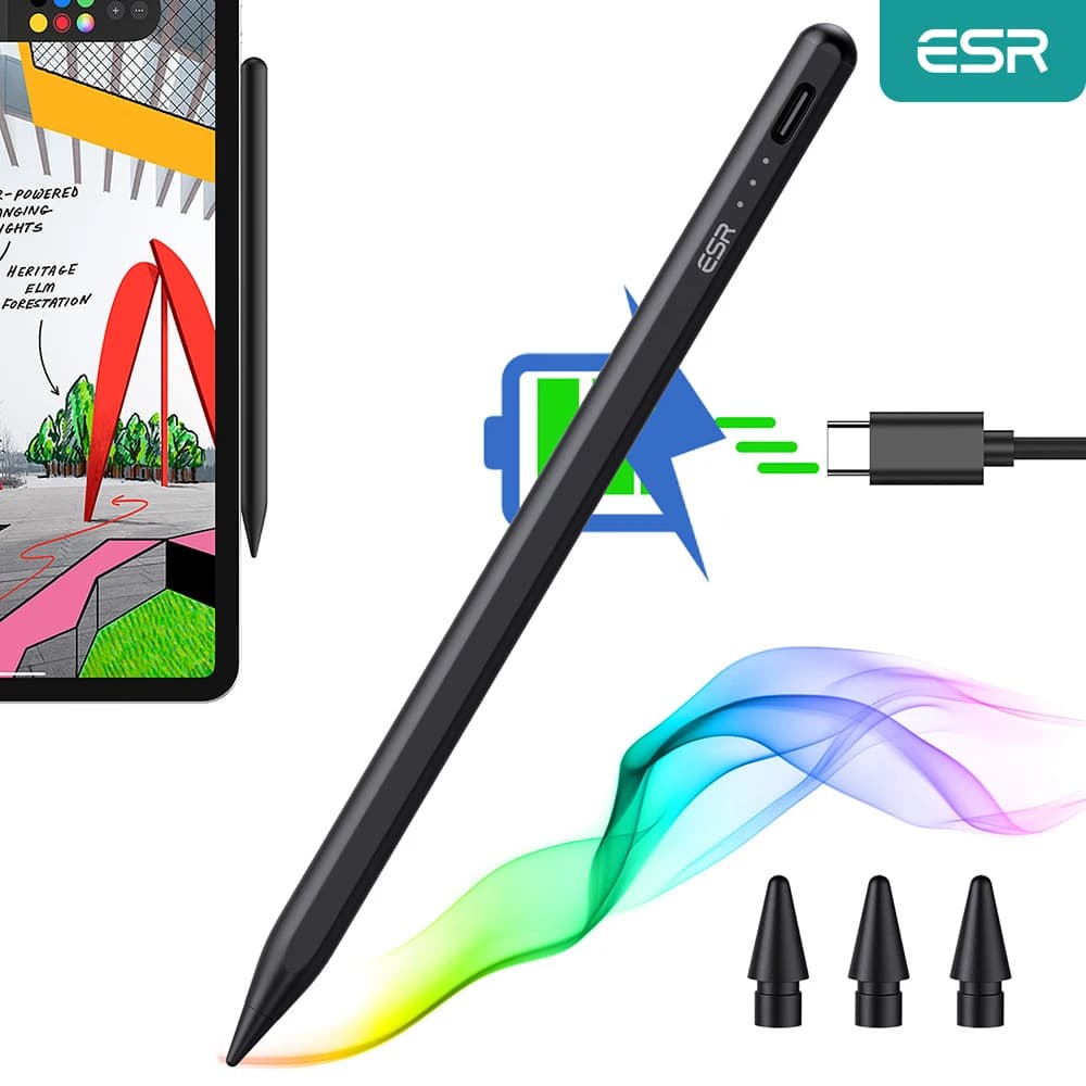 Penna stilo ESR per iPad Matita iPad di 9a/10a generazione con sensibilità all'inclinazione per iPad Pro 2018-2022 12.9/11 Air 5/4 Mini 6/5