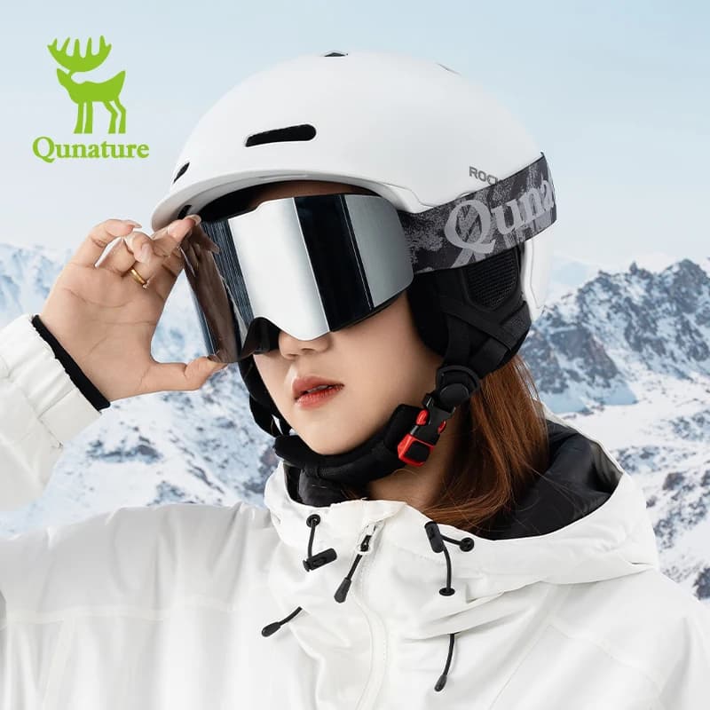 Occhiali da sci Fascia regolabile traspirante senza cornice ad alta definizione Protezione antiappannamento/UV Sci per alpinismo Pattinaggio su ghiaccio