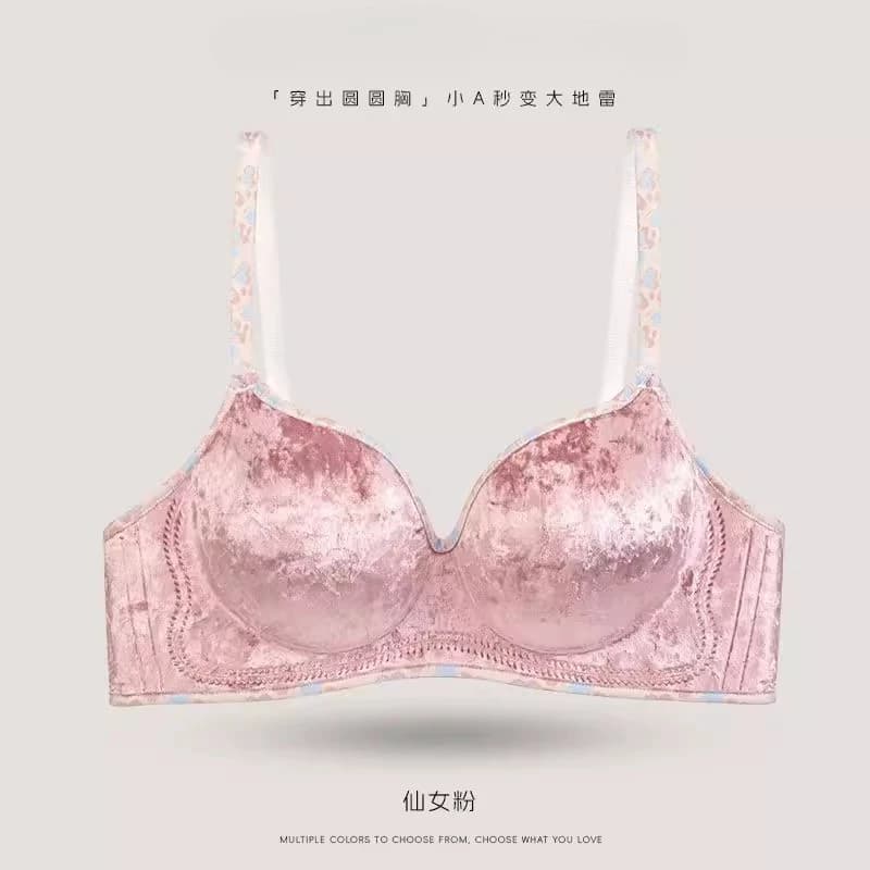 Reggiseno in velluto invernale ispessito da donna Supporto push up stile francese Lingerie calda e confortevole Figura modellante Schiena sexy MOYISU AB AA