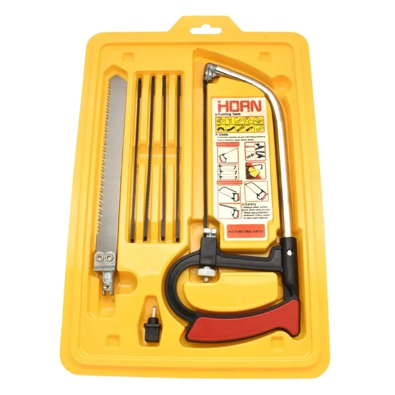 Kit sega a mano multifunzionale 8 in 1, seghetto in acciaio per metallo/legno/vetro, mini strumenti per la lavorazione del legno e la modellazione a 6 lame
