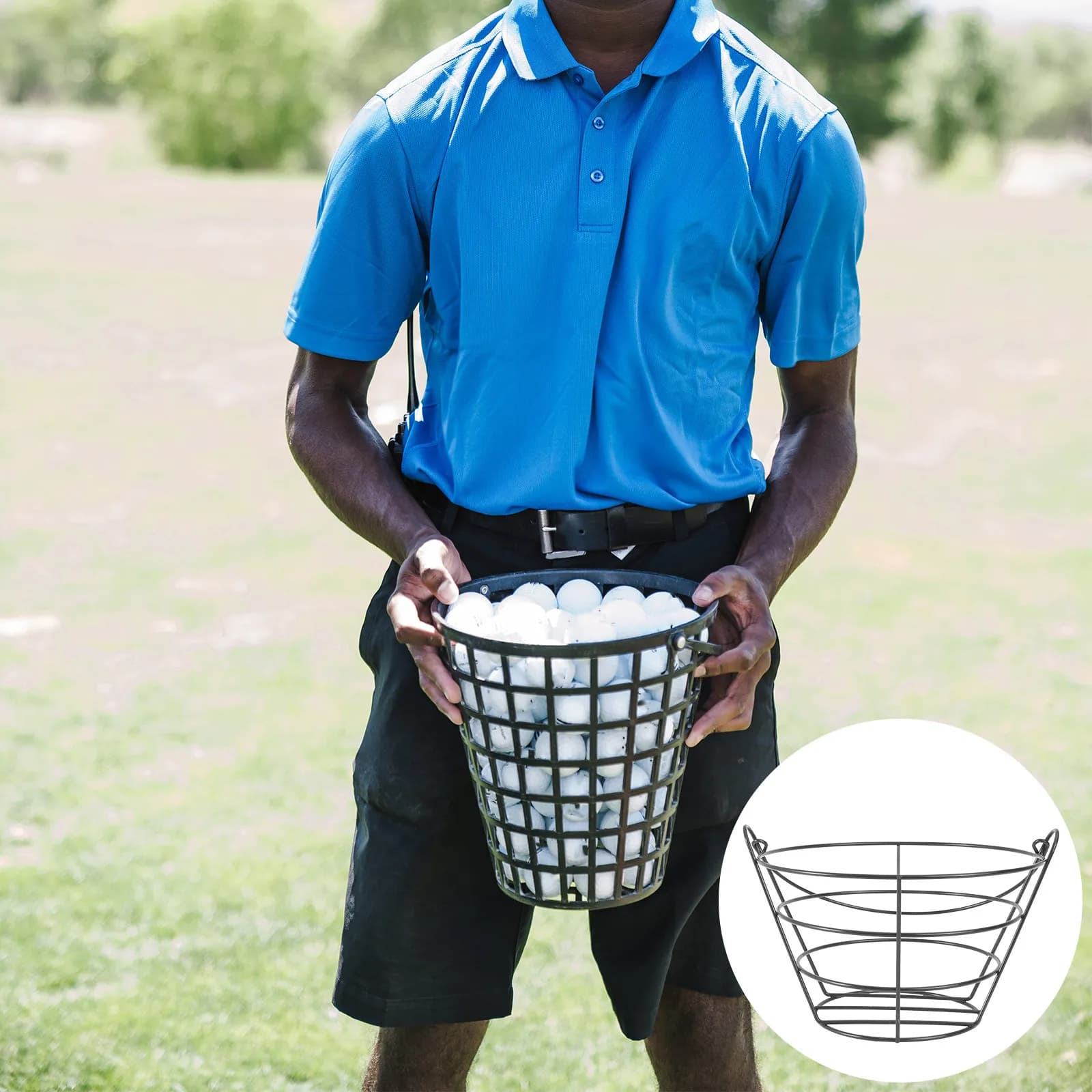 Cesto Raccogli Palline da Golf in Filo d'Acciaio Resistente per Facile Recupero, Conservazione e Trasporto, per Allenamento e Pratica all'Aperto