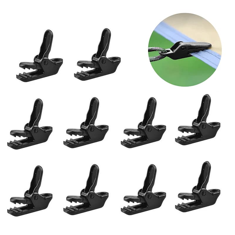 10 pezzi clip robusti clip per tende per esterni clip per telone anti-vento fisso gancio per tenda da campeggio clip a coccodrillo per il campeggio