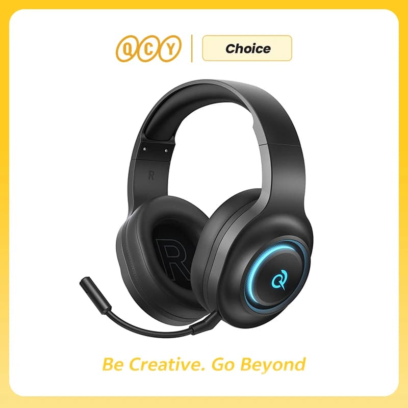 QCY Heroad V200 BH25H4GMA Gaming Headphones Over-Ear Bluetooth 6.0 Wireless with 50mm Driver, Audio Surround 7.1 and RGB Lighting
