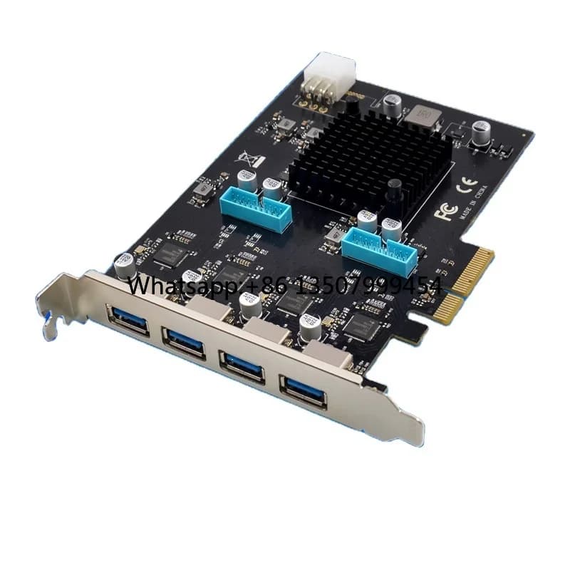 PCIe X4 Internal 8-port USB3.0 5G Industrial Camera Capture Card for PC Desktops in Stock