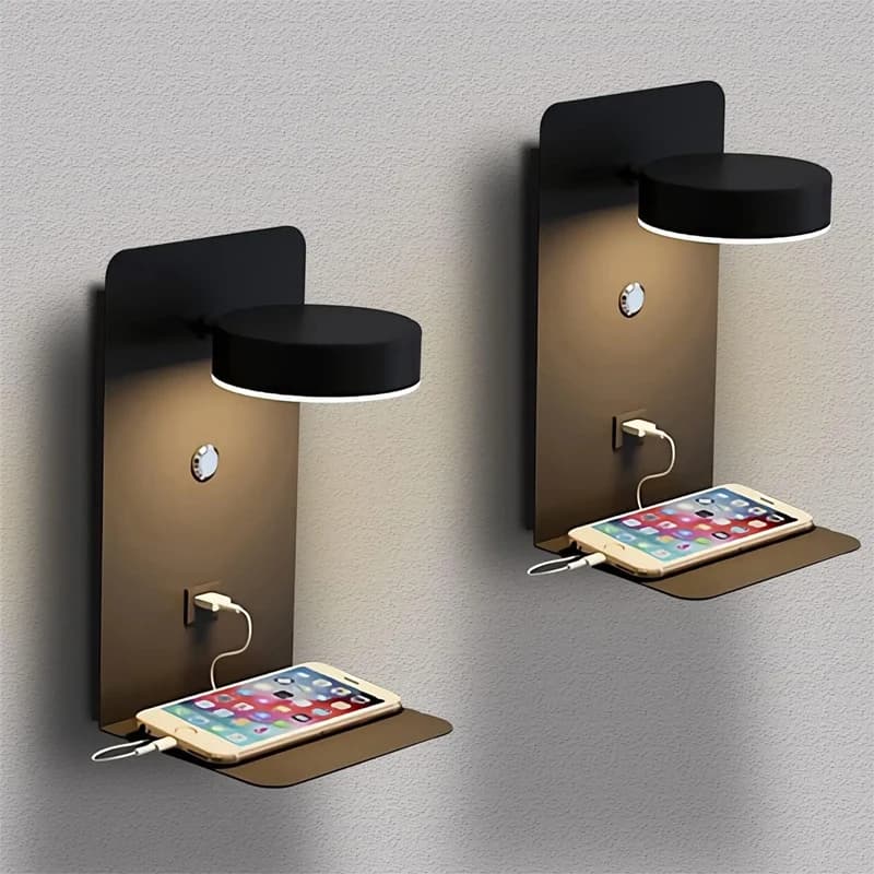 Lampade da parete a Led per camera da letto con lampada da parete a carica USB lampada da interno per la decorazione del soggiorno pannelli da parete con interruttore corridoio applique moderna applique interno casa