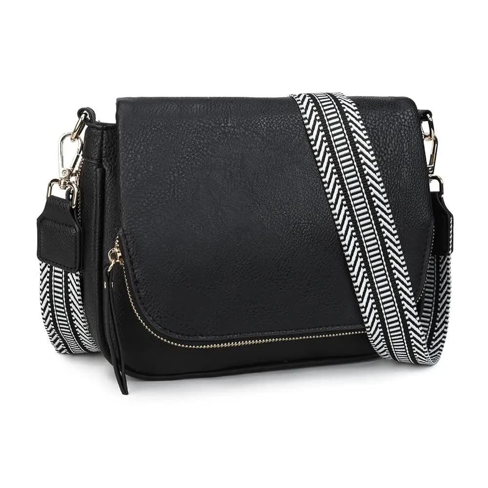 Borse a Tracolla per Donne, Piccole Borsette in Pelle PU con Tasche Multiple e Chiusura a Patta