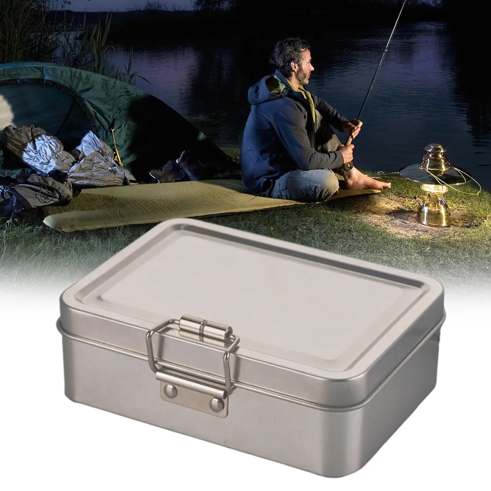 13x9.5x4cm Fishing Equipment Box Multifunctional Metal Compact Small Fishing bait box Fishing gear box for fishing hook