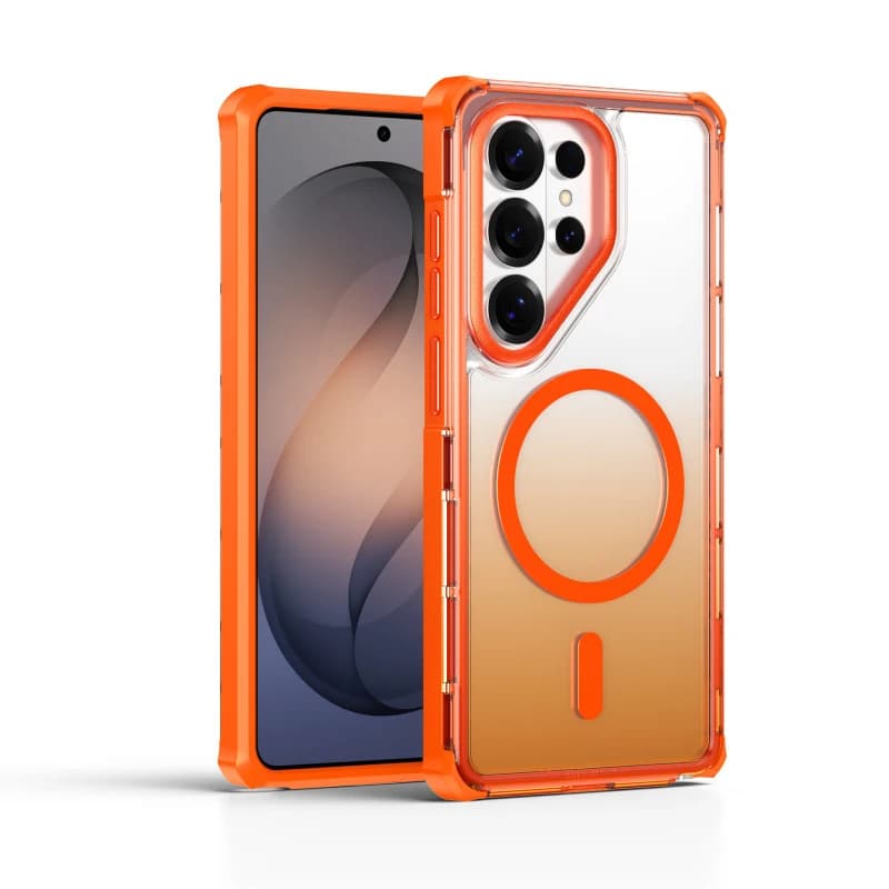 Luxury clear gradient magnetic phone case for Samsung Galaxy S26 S25 S24 S23 Ultra Plus with Magsafe anti fall cover support