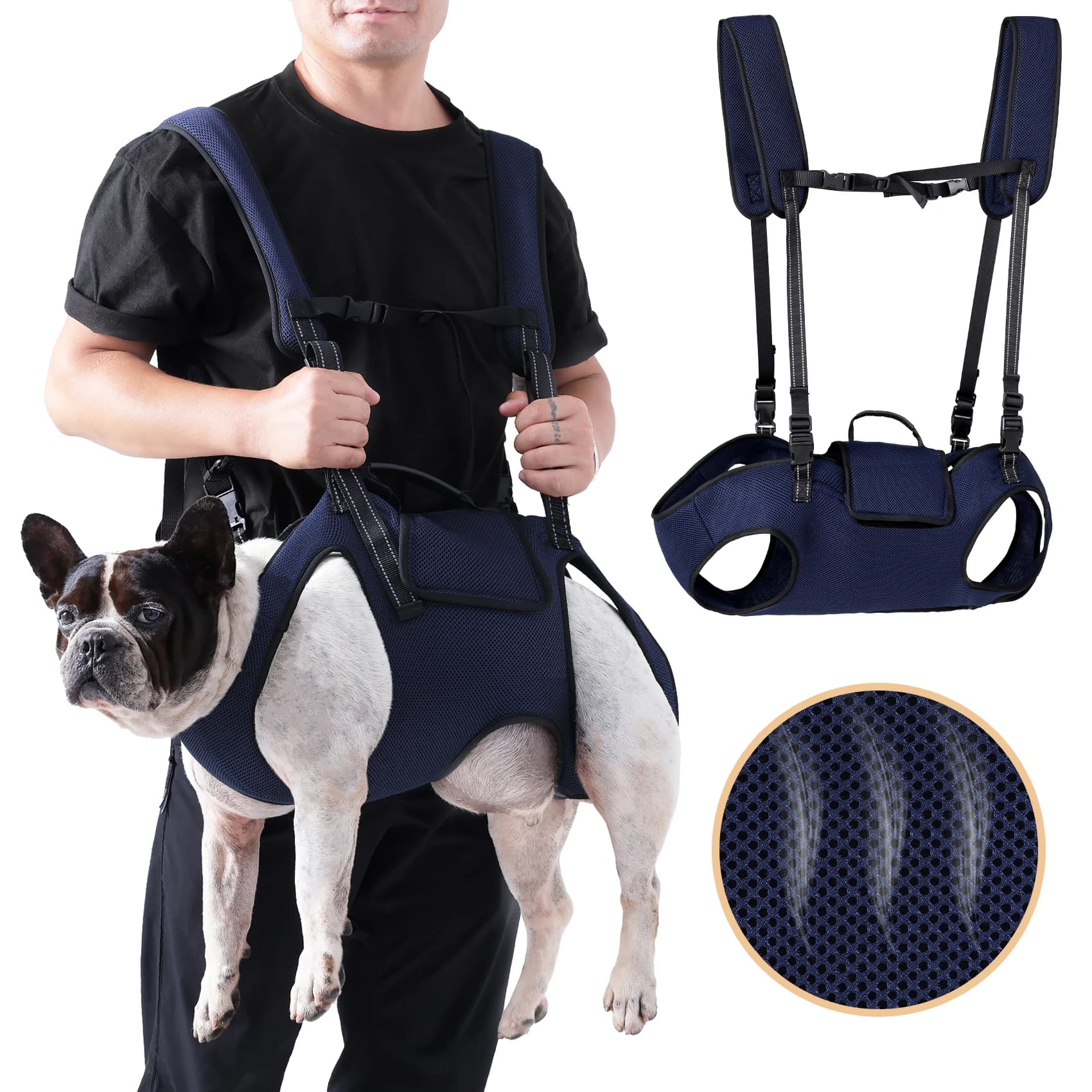 Detachable Dog Backpack Carrier Adjustable Double Shoulder Pet Travel Bag for Medium Large Dogs Outdoor Walking Hiking