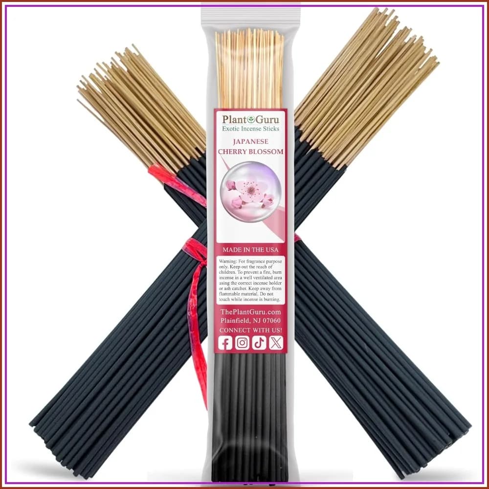 Cherry Blossom Incense Sticks, 11 Inch, 85-100 Sticks, Long Burn 45-60 Min, Clean Aroma