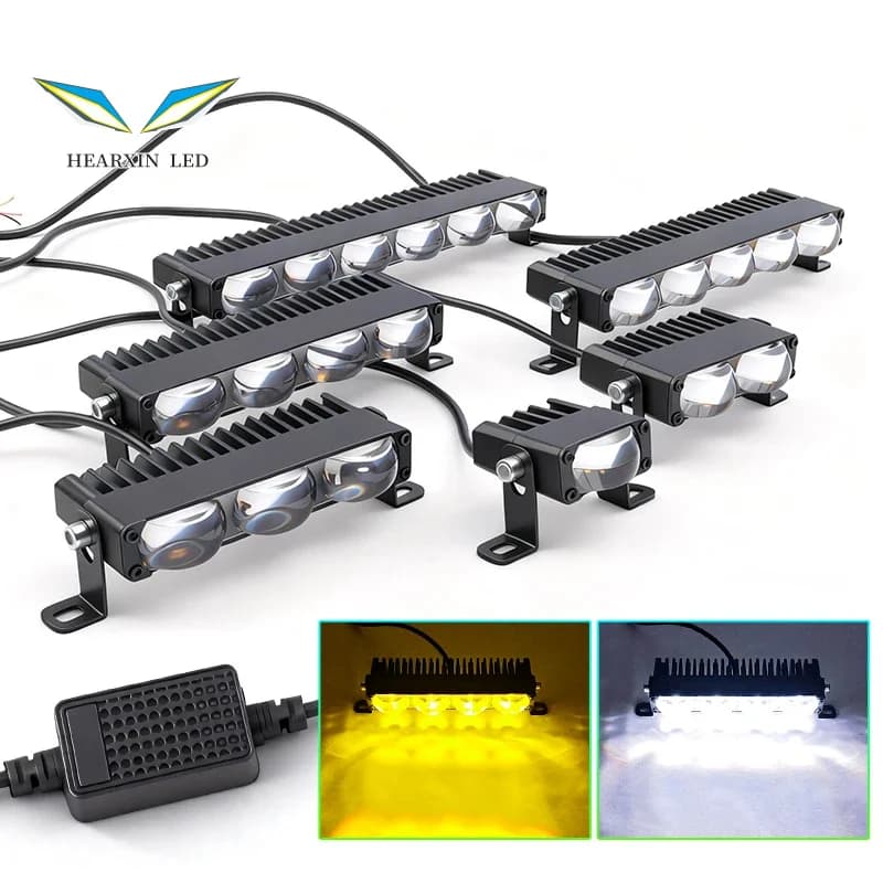 Faro a LED Paraurti Fendinebbia Lenti per proiettori Griglia per auto Luce da lavoro Mini luci ausiliarie di guida per auto moto