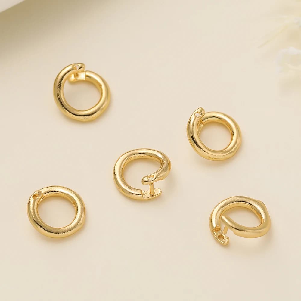 10 pcs 14/18 K gold color plated two sizes open jump rings separate rings connector for necklace bracelets creation jewelry accessories