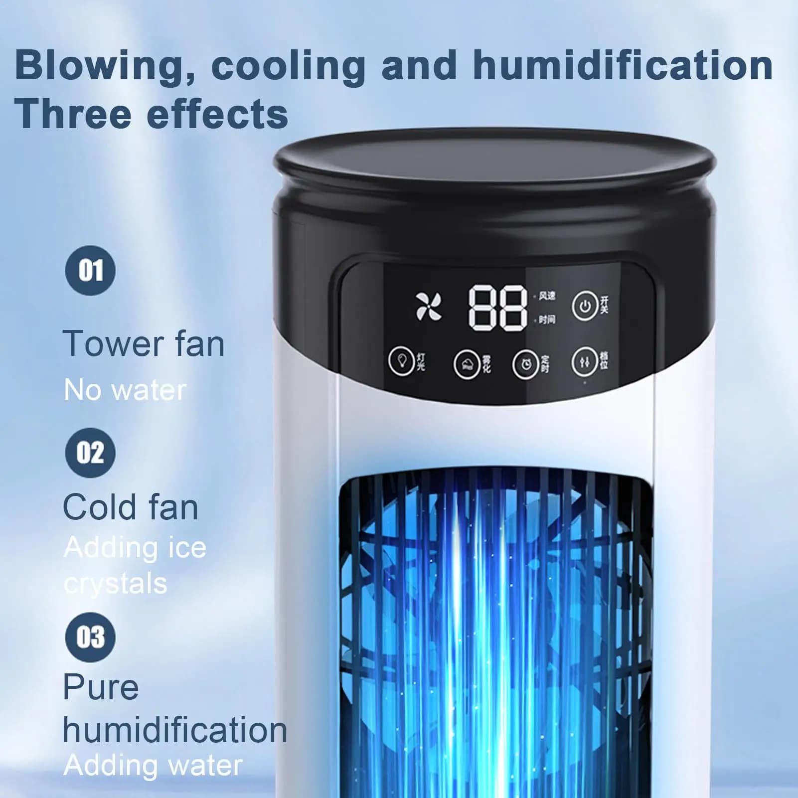 Air Cooler Evaporative Air Cooler Portable Ac 6 Speeds Adjustable Cooling Fan Quiet Humidifier for Studio Kitchen Bedroom Desk