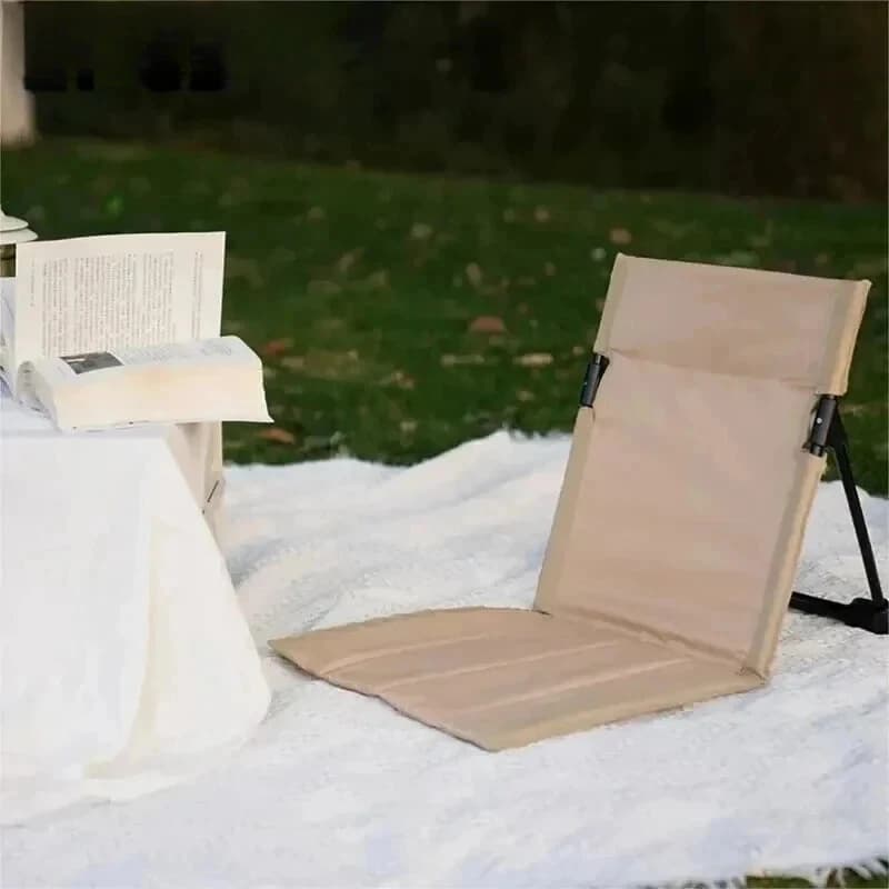 Foldable camping chair, folding deck chair for family with cushion and back, folding beach cushion for domestic use