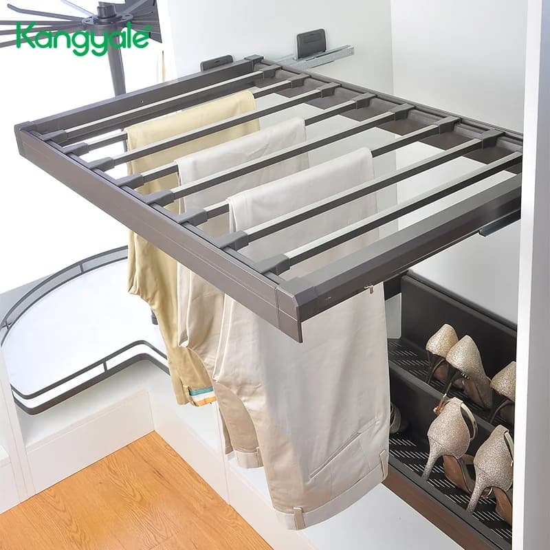 Organizzatore per Armadio, Porta Pantaloni Estraibile, Appendiabiti Magico per Vestiti e Pantaloni