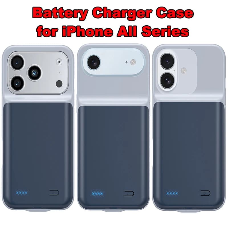 Custodia per batteria per iPhone 17 16 15 14 13 12 11 Pro Max 13 Mini X XS Max XR 6 7 8 SE 2 Caricatore portatile per banca di potere Custodia per telefono