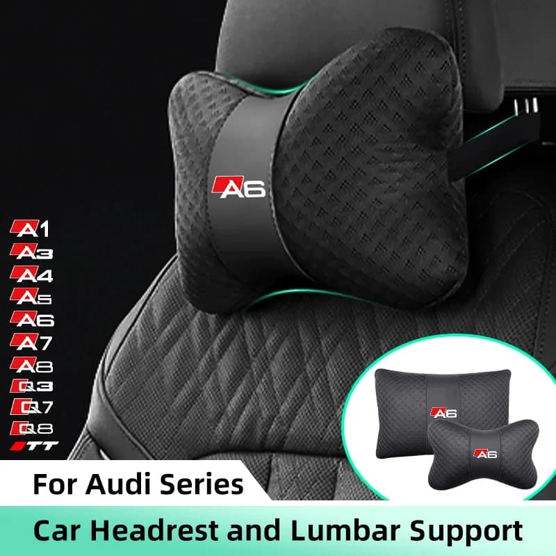 Poggiatesta per auto Supporto lombare Cuscino lombare per AUDI A1 A3 A4 A5 A6 A7 A8 Q3 TT Auto Cuscino per il collo Schienale Cuscino lombare Accessori