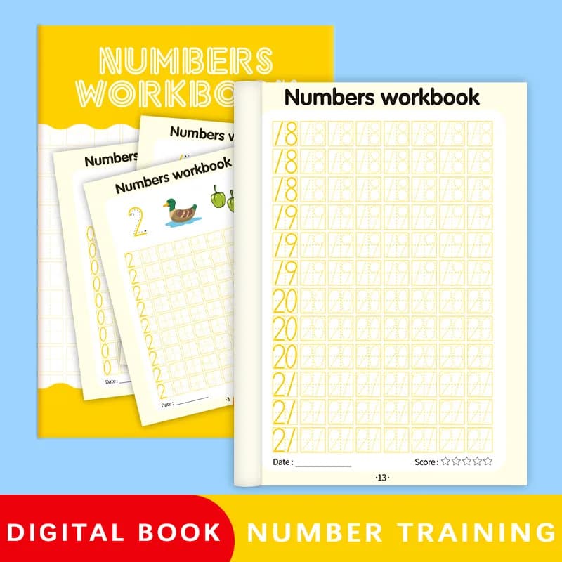 Libro per l'Educazione Precoce, Quaderno Digitale per Bambini, Allenamento al Controllo della Penna Numeri 0-100, Libro di Attività Interattive per l'Apprendimento