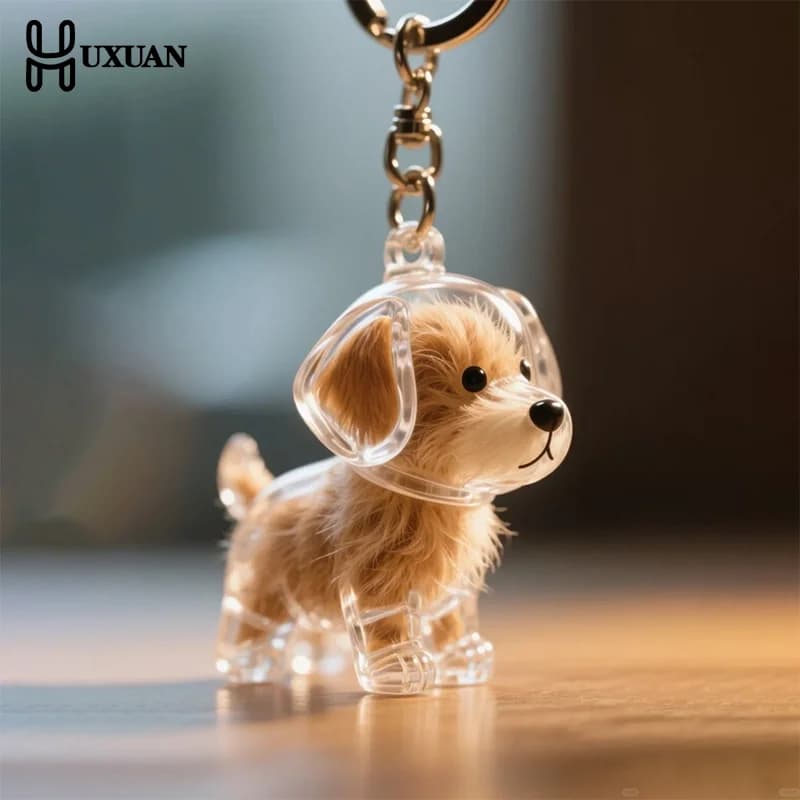 Capsula commemorativa per peli di cuccioli trasparenti, contenitore in pelliccia di cane da compagnia, portachiavi con ciondolo fai da te, decorazione per gli amanti degli animali domestici, regali per la visualizzazione della casa