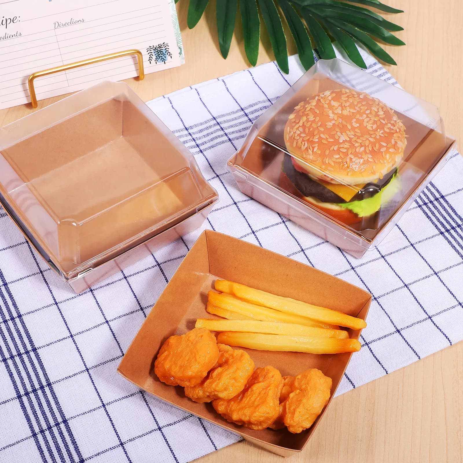 20Pcs Cake Slice Boxes Clear Lid Dessert Take Out Containers Bakery Sandwich Charcuterie to Go Food Containers