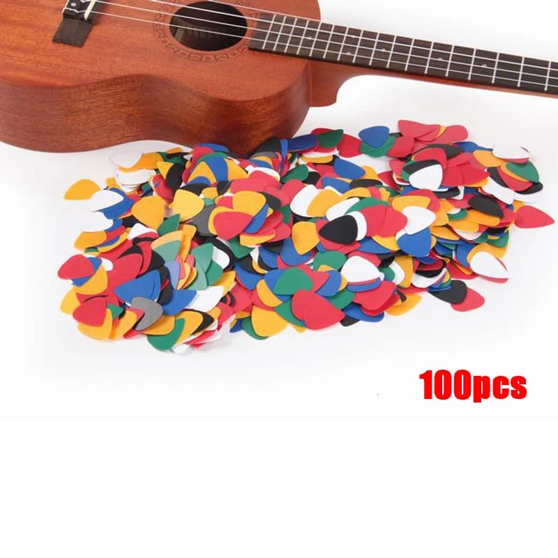 New 100PCS ABS Acoustic Ukulele Bass Electric Guitar Picks Plectrums AccessoriesAcc
