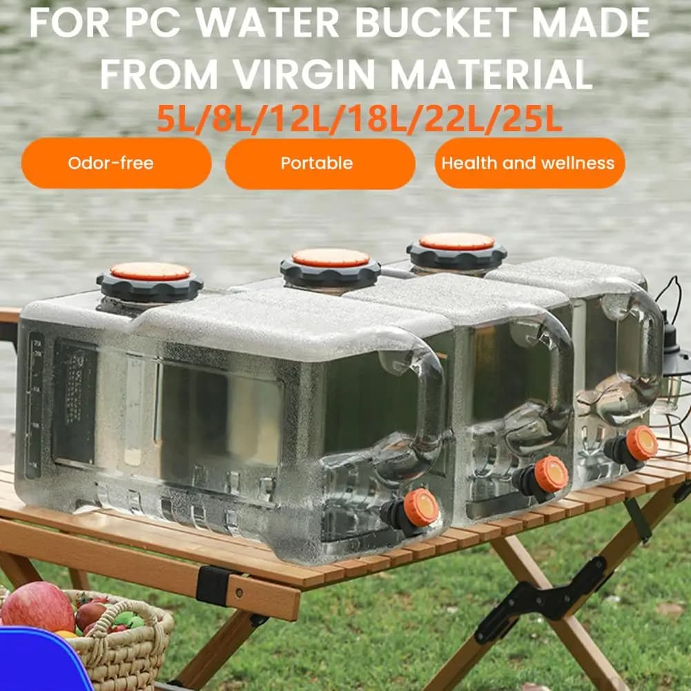 Serbatoio d'acqua da campeggio da 5-25 litri con rubinetto, contenitore d'acqua senza perdite, dispenser d'acqua con maniglia, secchio d'acqua portatile per auto, barbecue all'aperto