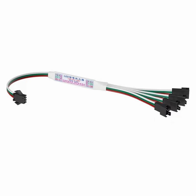 Mini amplificatore di segnale Ripetitore Cavo di prolunga a 3 pin per WS2811 WS2812B Striscia LED RGBIC indirizzabile DC 5-24V