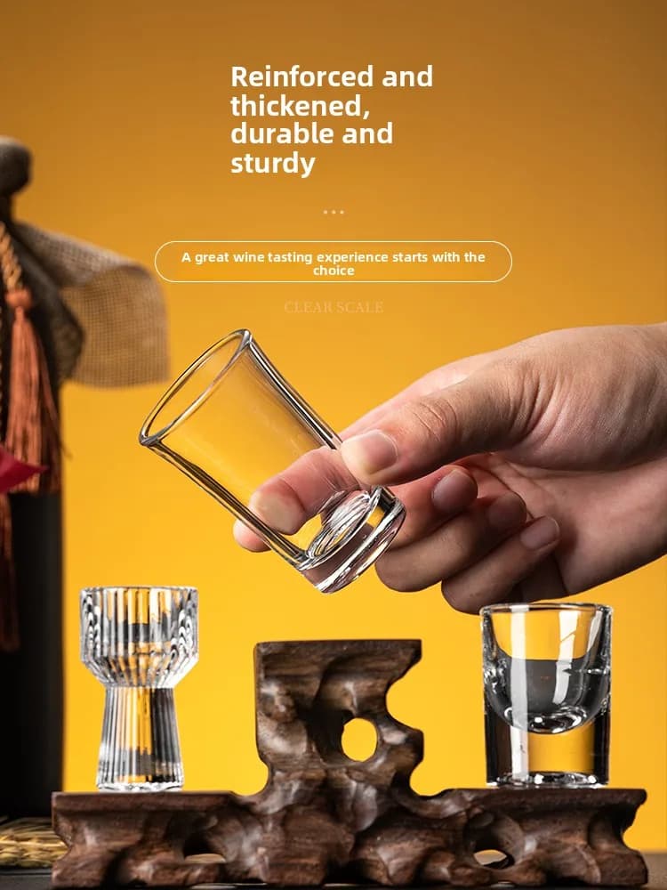 Thick Glass High Foot Wine Cup Small Liquor Cup Creative Home Use 10ml 15ml White Wine Cup Set for Business Entertaining