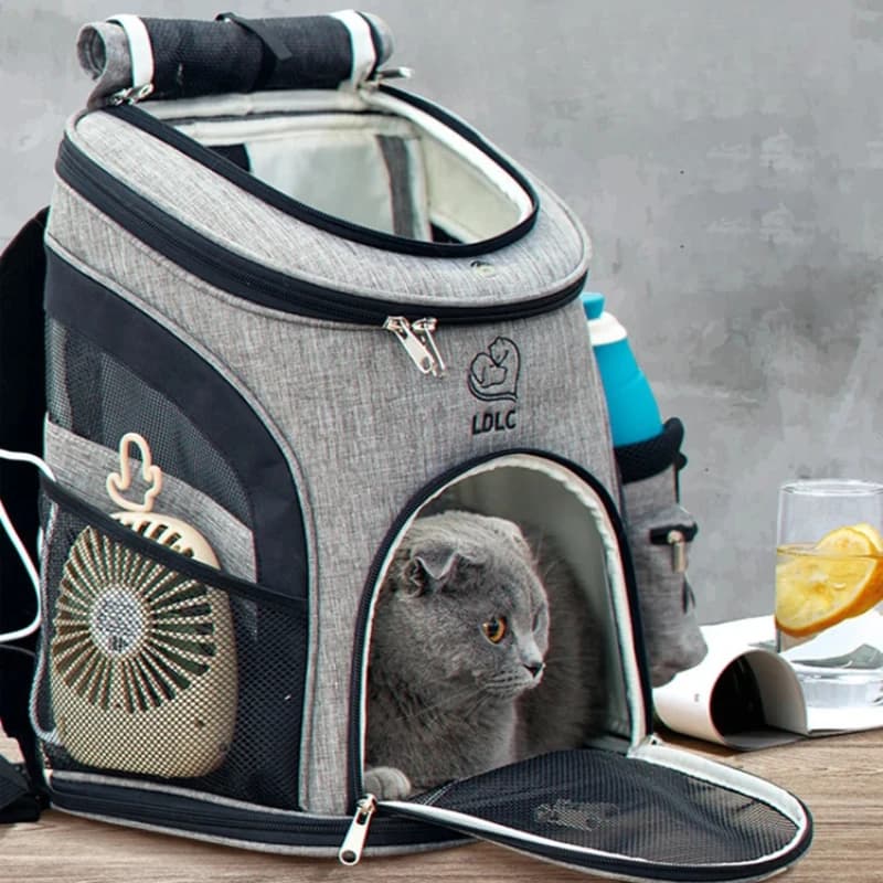Borsa per animali domestici pieghevole a doppia spalla traspirante Eco Friendly trasportino per cani e gatti per viaggi zaino da viaggio ecologico