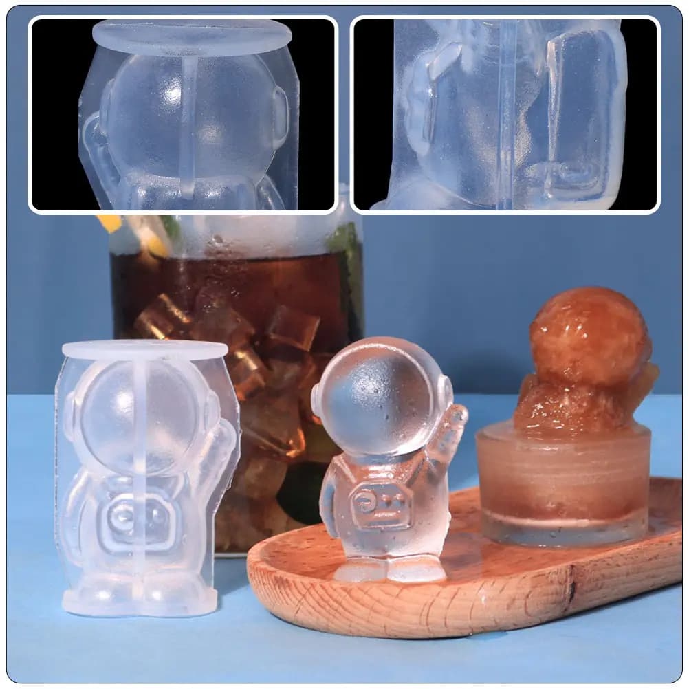 Stampo in Silicone per Ghiaccio a Forma di Astronauta, Facile da Pulire, Strumento per Decorazioni in Cioccolato Fai-da-Te, Design Astronauta