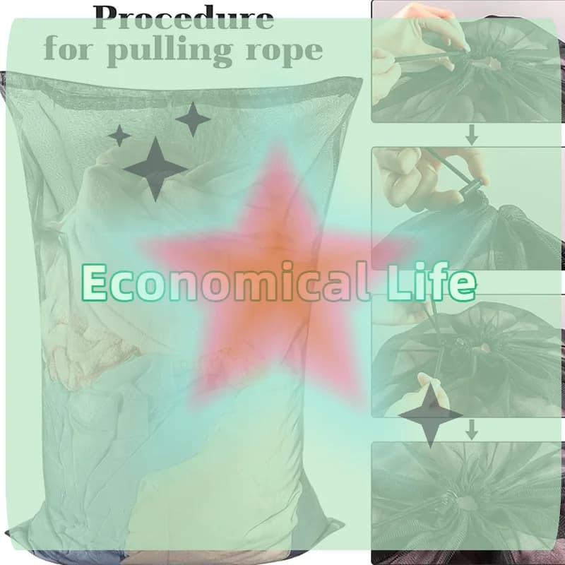 Solid Color Drawstring Laundry Bag Laundry Mesh Bag Large Size Anti-snagging Anti-deformation Mesh Clothes Washing Bag 60x90cm