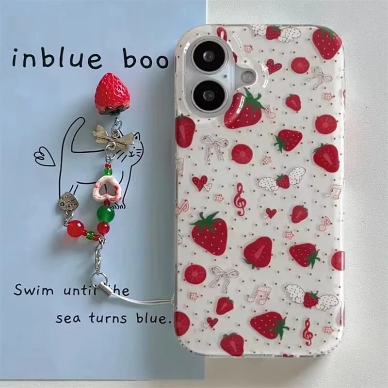 Strawberry Polka Dots Phone Case for Infinix Hot Note Zero 60i 60 50x 50 40 30 12 12i Smart 9 8 7 6 GT 30 Play Pro Plus 5G Cover