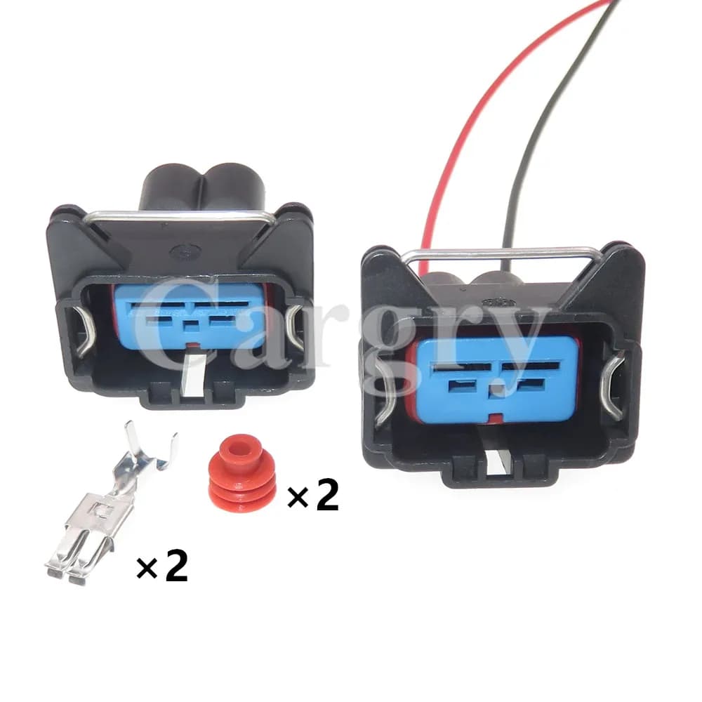 1 Set 2P Water Tank Electronic Fan Connector AC Assembly Car Waterproof Socket 93BG-14489-KBA For Ford
