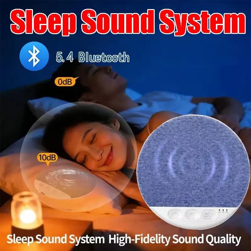 Bluetooth Pillow Speaker for Sleeping Stereo Bass White Noise Timer Wireless Under-Pillow Sound System for Meditation