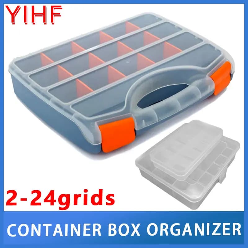 2-24 griglie scatola per viti contenitore organizzatore scomparto in plastica trasparente scatola di immagazzinaggio regolabile per strumento hardware per bottoni gioielli