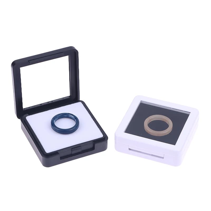 Exhibitor with Transparent Glass Cover, Jewelry Box, Gem Display Showcase, Pendant Container and Precious Stones