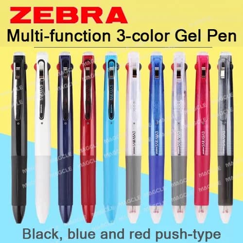 Zebra Sarasa Penna gel multifunzione J3J2 3 in 1 Ricarica colorata sostituibile Manuale Penne Materiale scolastico per ufficio medico essenziale