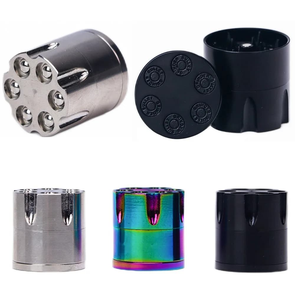 Grinder per Erbe a Forma di Proiettile da 30mm, Tritatabacco e Spezie Manuale in Metallo a 3 Strati, Accessori Compatti per Fumatori